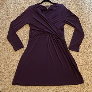 Daisy Fuentes XL deep purple long sleeve dress